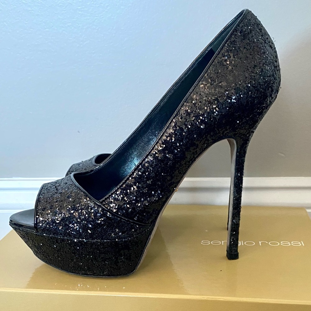SERGIO ROSSI Boston Peeptoe Platform Pump - Picture 2 of 7